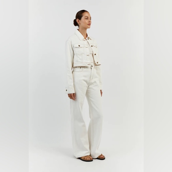 DISSH DEVIN OFF WHITE CROPPED JACKET - Picture 2 of 7